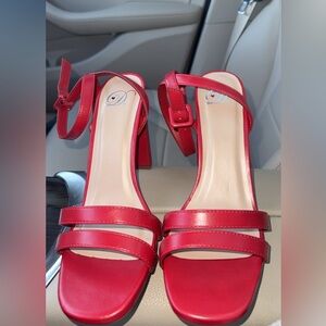 Elegant Red Strappy Heels for Women